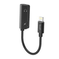Budi Adapter Lightning za AUX mini jack 3,5 mm + Lightning Budi (črn)