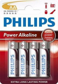 Philips baterije AA PowerLife, alkalne - 4 kosi