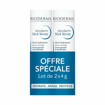 Atoderm Komplet za nego suhih in razpokanih ustnic 2 x 4 g