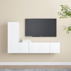 Vidaxl Komplet TV omaric 3-delni bela iverna plošča