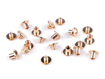 Sedlarske vijačne zakovice Ø10 mm - rožnato zlato (10 parov)
