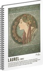 Presco Group Spiralni zvezek Alfons Mucha - Laurel, podložen