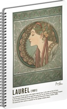 Presco Group Spiralni zvezek Alfons Mucha - Laurel, podložen
