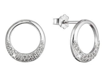 Evolution Group Minimalistični srebrni uhani s cirkoni 11528.1 kristali