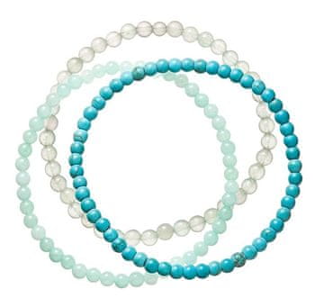 Evolution Group Očarljiv komplet zapestnic iz mineralnih kamnov 43043.3 turkizna