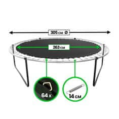 Aga Odbojna površina za trampolin 305 cm (64 zank)