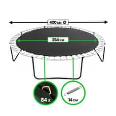 Aga Odbojna površina za trampolin 400 cm (84 zank)