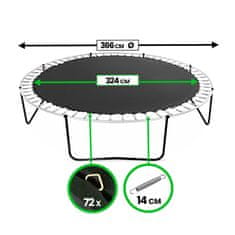 Aga Odbojna površina za trampolin 366 cm (72 zank)