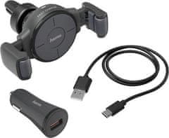 Hama FC-10C Flex-Set, nosilec za avto z brezžičnim polnilnikom Qi, adapter CL