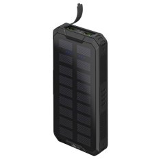 Goobay PowerBank 20.000 mAh USB-C Quick-Charge 3.0 sončne celice črna zunanja prenosna baterija