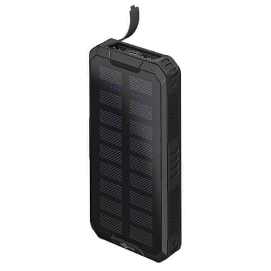 Goobay PowerBank 20.000 mAh USB-C Quick-Charge 3.0 sončne celice črna zunanja prenosna baterija