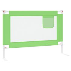 Vidaxl Posteljno varovalo za malčke zeleno 90x25 cm blago