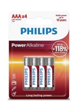 Philips LR03P4B/10 Napajalne alkalne baterije AAA 4 kosi