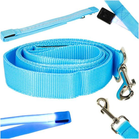 Ikonka Aga LED Svetleči povodec 120cm Modra