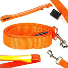 Ikonka Aga LED Svetleči povodec 120cm Oranžna