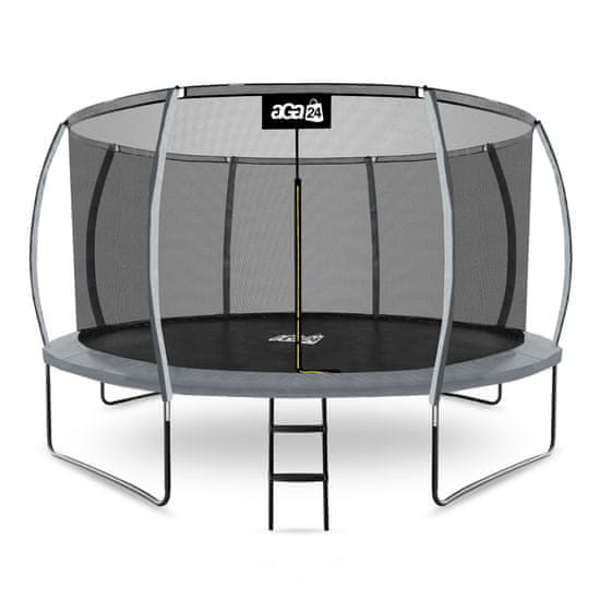 Aga SPORT EXCLUSIVE Trampolin 366 cm Siva + zaščitna mreža + lestev