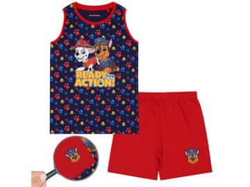 Paw Patrol Paw Patrol Marshall Chase Fantovska pižama brez naramnic, mornarsko modra in rdeča poletna pižama