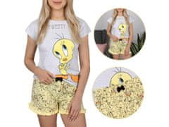 Looney Tunes Looney Tunes Tweety sivo-rumena dekliška pižama s kratkimi rokavi, poletne pižame 134cm