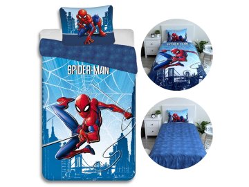 MARVEL COMICS MARVEL Spider-Man Modra otroška posteljnina, za dečka, zadrga, bombaž 140x200cm OEKO-TEX