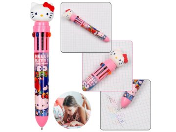 HELLO KITTY Hello Kitty Večbarvno pisalo 10v1, avtomatsko, barvno, šolsko 0,5 mm