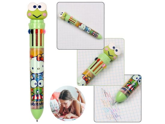 HELLO KITTY Hello Kitty Keroppi Večbarvno pisalo 10v1, avtomatsko, barvno, šolsko 0,5 mm