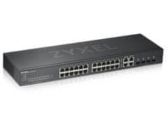 Zyxel GS1920-24v2, 28-portno gigabitno stikalo WebManaged: 24x gigabitno kovinsko + 4x gigabitno kombinirano (kovinsko/SFP), IPv6