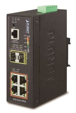 Planet IGS-5225-4P2S industrijsko stikalo L3, 4x1Gb, 2x1Gb SFP, 4x PoE 802.3at 144W, dvojno 48-56VDC, -40~75, IP40