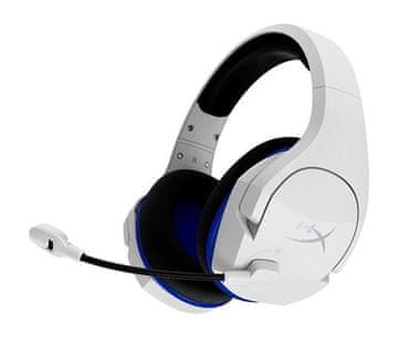 HP HyperX Cloud Stinger Core - Brezžične igralne slušalke - PlayStation (Belo-modra)