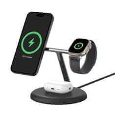 Belkin BOOST CHARGE PRO Qi2, 15W 3v1 magnetno stojalo, črno