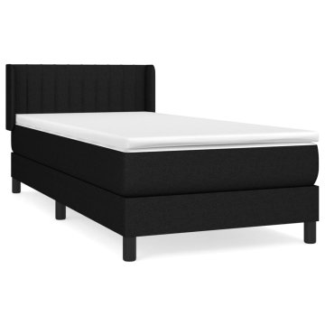 Vidaxl Box spring postelja z vzmetnico črn 90x190 cm blago