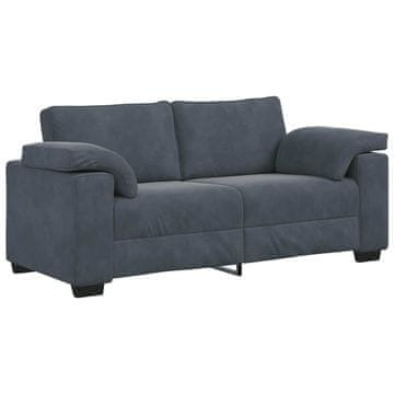 Vidaxl Dvosed temno siv 180x77x82 cm žamet