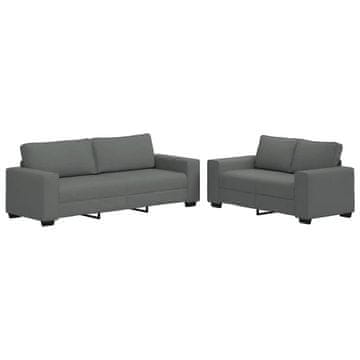 Vidaxl 2-delni komplet sedežne garniture z blazinami temno sivo blago