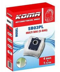 KOMA Vrečke za sesalnik SB03PL - za vse sesalnike AEG, Electrolux, Philips, 4 kosi