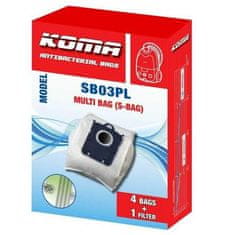 KOMA Vrečke za sesalnik SB03PL - za vse sesalnike AEG, Electrolux, Philips, 4 kosi