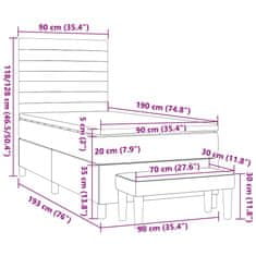 Vidaxl Box spring postelja z vzmetnico temno zelena 90x200 cm žamet