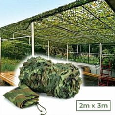 Cool Mango Kamuflažna mreža, senčilna tkanina, zaščita pred soncem, maskirna mreža, senčnik, dvojna plast, 2 x 3 m – Camo