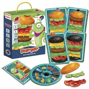 shumee MAGNETNA IGRA BURGER RACES WHEEL OF FORTUNE GAME ZA OTROKE ROTER KAFER