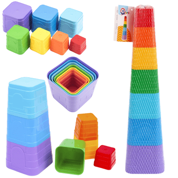 shumee Set Pyramid Pyramid Blocks Skodelice Skodelice Vedra za otroke 7 kosov 4654