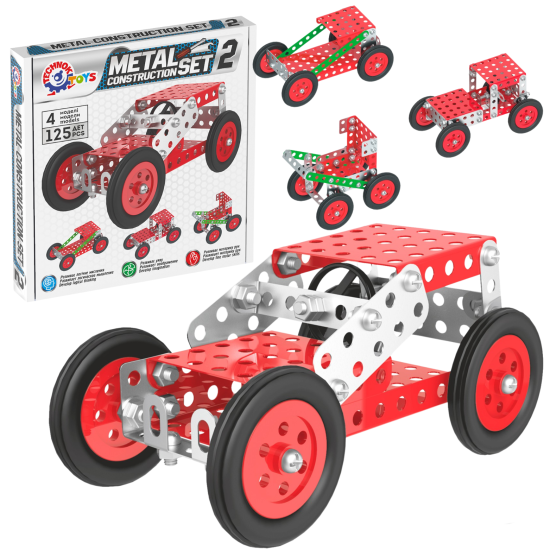 shumee Kovinska konstrukcija Set igrača za sestavljanje 4 različnih modelov vozil 6405