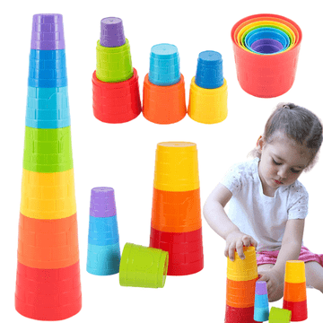 shumee Set Pyramid Pyramid Blocks Tower Cups Buckets For Children 7 Elements 4661