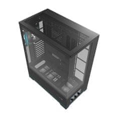 darkFlash Računalniško ohišje DY451L PRO (črno) + 1 ventilator
