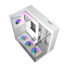 darkFlash Računalniški ohišje Darkflash TH285 (bela) + 4 ventilatorji