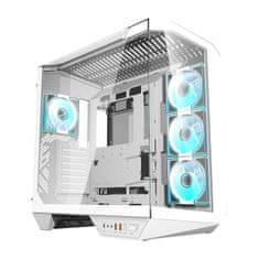 darkFlash Računalniško ohišje DY470 (belo) + 4 ventilatorji