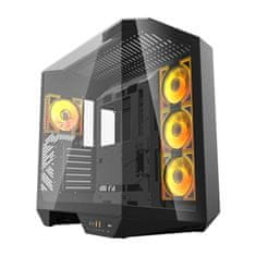darkFlash Računalniško ohišje DY470 (črno) + 4 ventilatorji