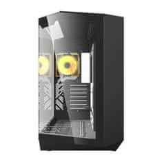 darkFlash Računalniško ohišje DY470 (črno) + 4 ventilatorji