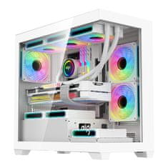 darkFlash Računalniško ohišje C218M + 6 ARGB ventilatorjev (belo)