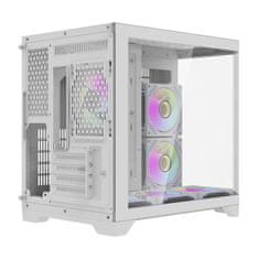 darkFlash Računalniški ohišje Darflash FT418 + 6 ventilatorjev aRGB (bela)