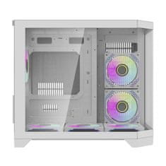 darkFlash Računalniški ohišje Darflash FT418 + 6 ventilatorjev aRGB (bela)