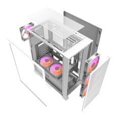 darkFlash Računalniško ohišje DRX70 MESH (belo) + 4 RGB ventilatorji