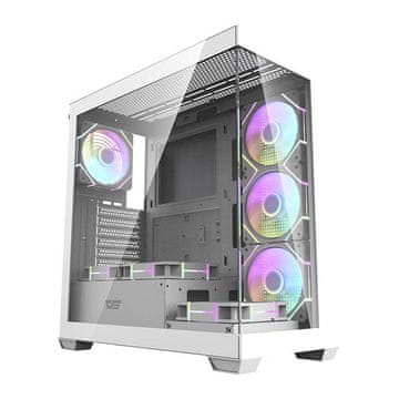 darkFlash Računalniško ohišje DS900 (belo) + 7 ARGB ventilatorjev